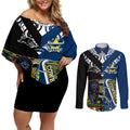 custom-panthers-and-cowboys-rugby-couples-matching-off-shoulder-short-dress-and-long-sleeve-button-shirts-aboriginal-version