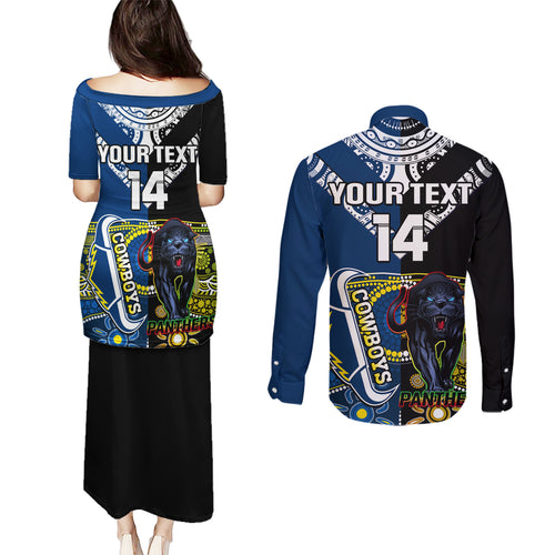 custom-panthers-and-cowboys-rugby-couples-matching-puletasi-dress-and-long-sleeve-button-shirts-aboriginal-version