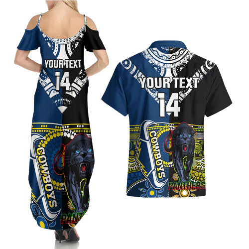 custom-panthers-and-cowboys-rugby-couples-matching-summer-maxi-dress-and-hawaiian-shirt-aboriginal-version