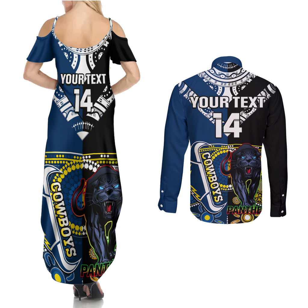 custom-panthers-and-cowboys-rugby-couples-matching-summer-maxi-dress-and-long-sleeve-button-shirts-aboriginal-version