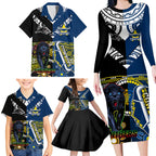 custom-panthers-and-cowboys-rugby-family-matching-long-sleeve-bodycon-dress-and-hawaiian-shirt-aboriginal-version