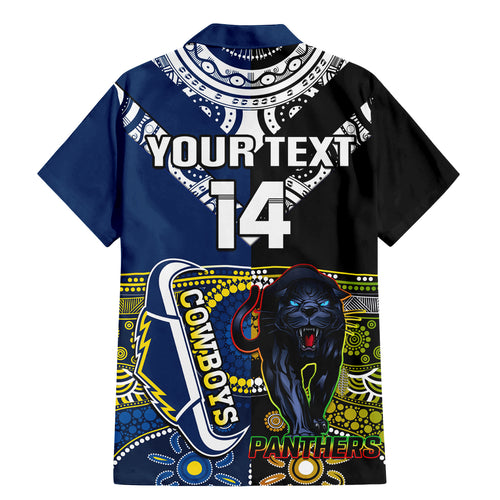 custom-panthers-and-cowboys-rugby-family-matching-mermaid-dress-and-hawaiian-shirt-aboriginal-version
