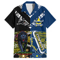 custom-panthers-and-cowboys-rugby-family-matching-off-shoulder-long-sleeve-dress-and-hawaiian-shirt-aboriginal-version