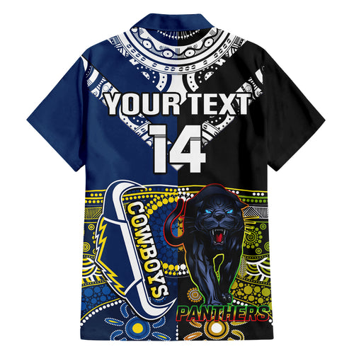 custom-panthers-and-cowboys-rugby-family-matching-off-shoulder-long-sleeve-dress-and-hawaiian-shirt-aboriginal-version