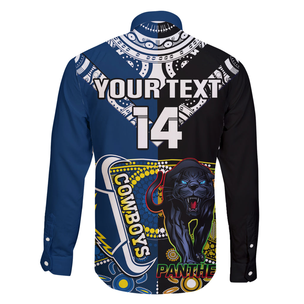 custom-panthers-and-cowboys-rugby-family-matching-off-shoulder-maxi-dress-and-hawaiian-shirt-aboriginal-version