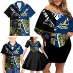custom-panthers-and-cowboys-rugby-family-matching-off-shoulder-short-dress-and-hawaiian-shirt-aboriginal-version