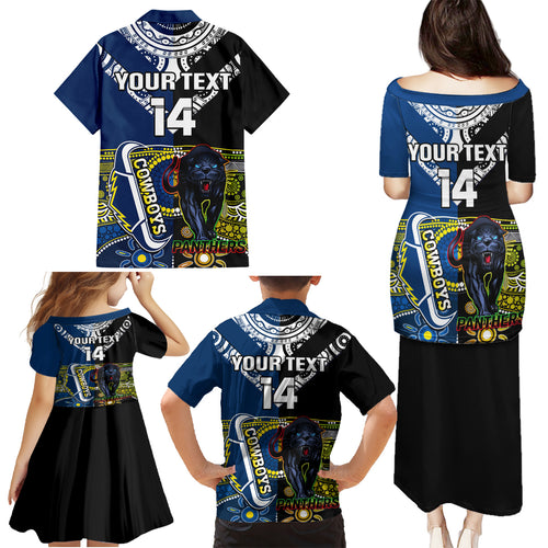 custom-panthers-and-cowboys-rugby-family-matching-puletasi-dress-and-hawaiian-shirt-aboriginal-version