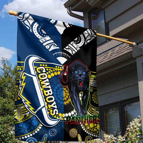 custom-panthers-and-cowboys-rugby-garden-flag-aboriginal-version