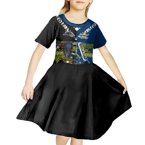 custom-panthers-and-cowboys-rugby-kid-short-sleeve-dress-aboriginal-version