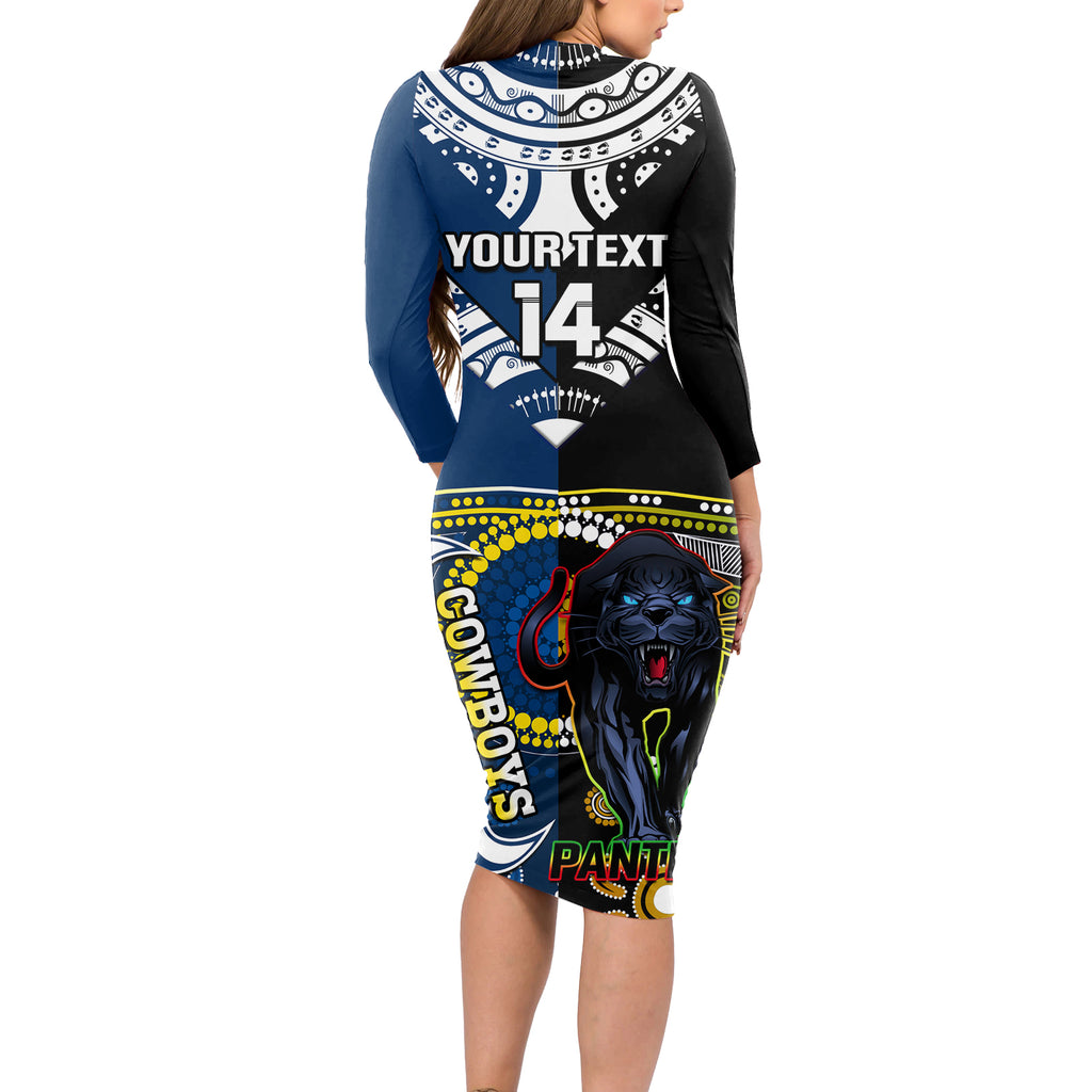 custom-panthers-and-cowboys-rugby-long-sleeve-bodycon-dress-aboriginal-version