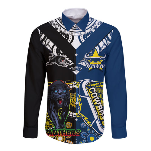 custom-panthers-and-cowboys-rugby-long-sleeve-button-shirt-aboriginal-version