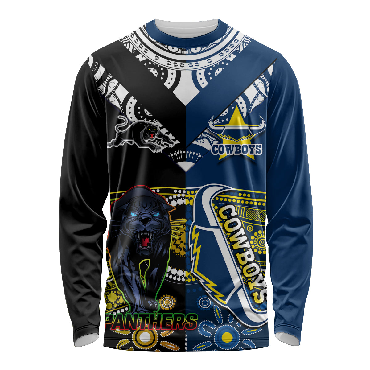 custom-panthers-and-cowboys-rugby-long-sleeve-shirt-aboriginal-version