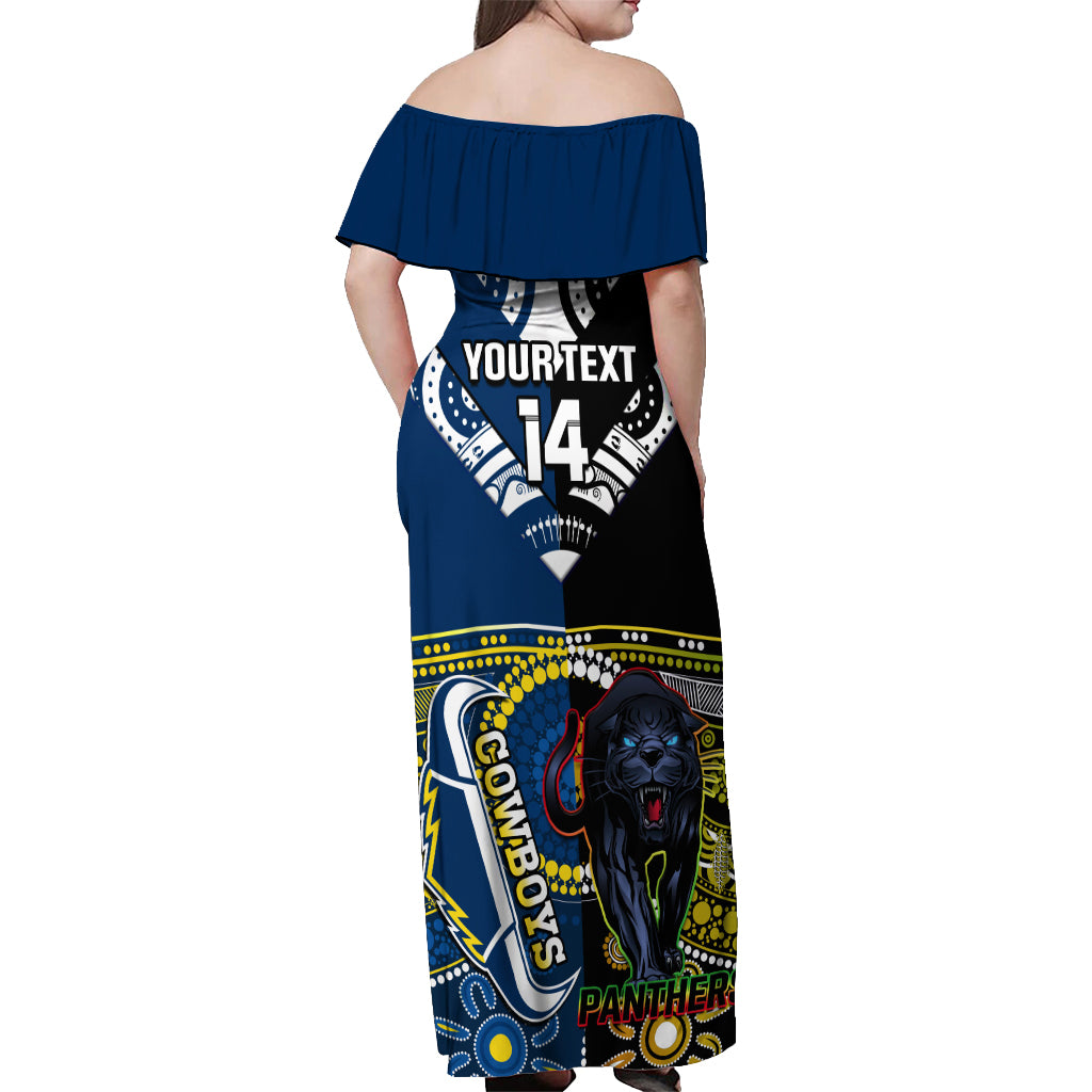 custom-panthers-and-cowboys-rugby-off-shoulder-maxi-dress-aboriginal-version