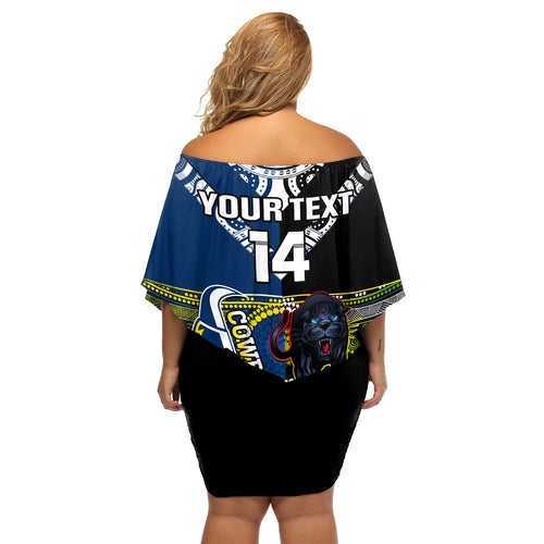custom-panthers-and-cowboys-rugby-off-shoulder-short-dress-aboriginal-version