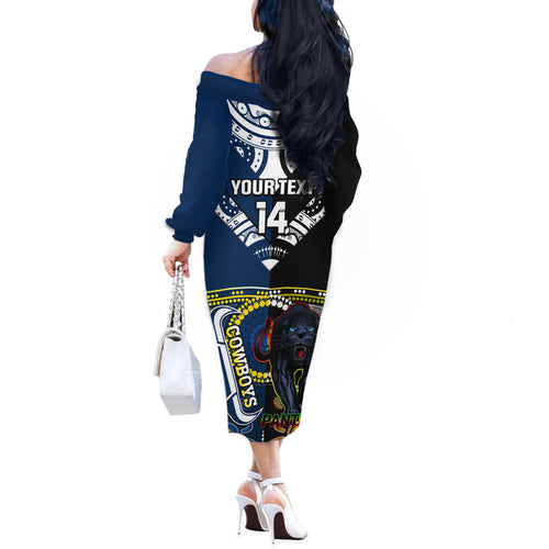 custom-panthers-and-cowboys-rugby-off-the-shoulder-long-sleeve-dress-aboriginal-version