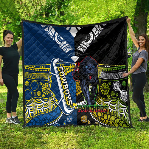 custom-panthers-and-cowboys-rugby-quilt-aboriginal-version
