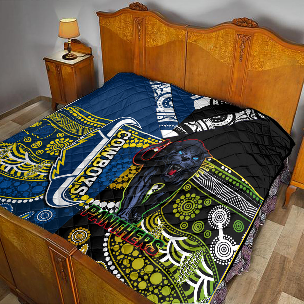 custom-panthers-and-cowboys-rugby-quilt-aboriginal-version