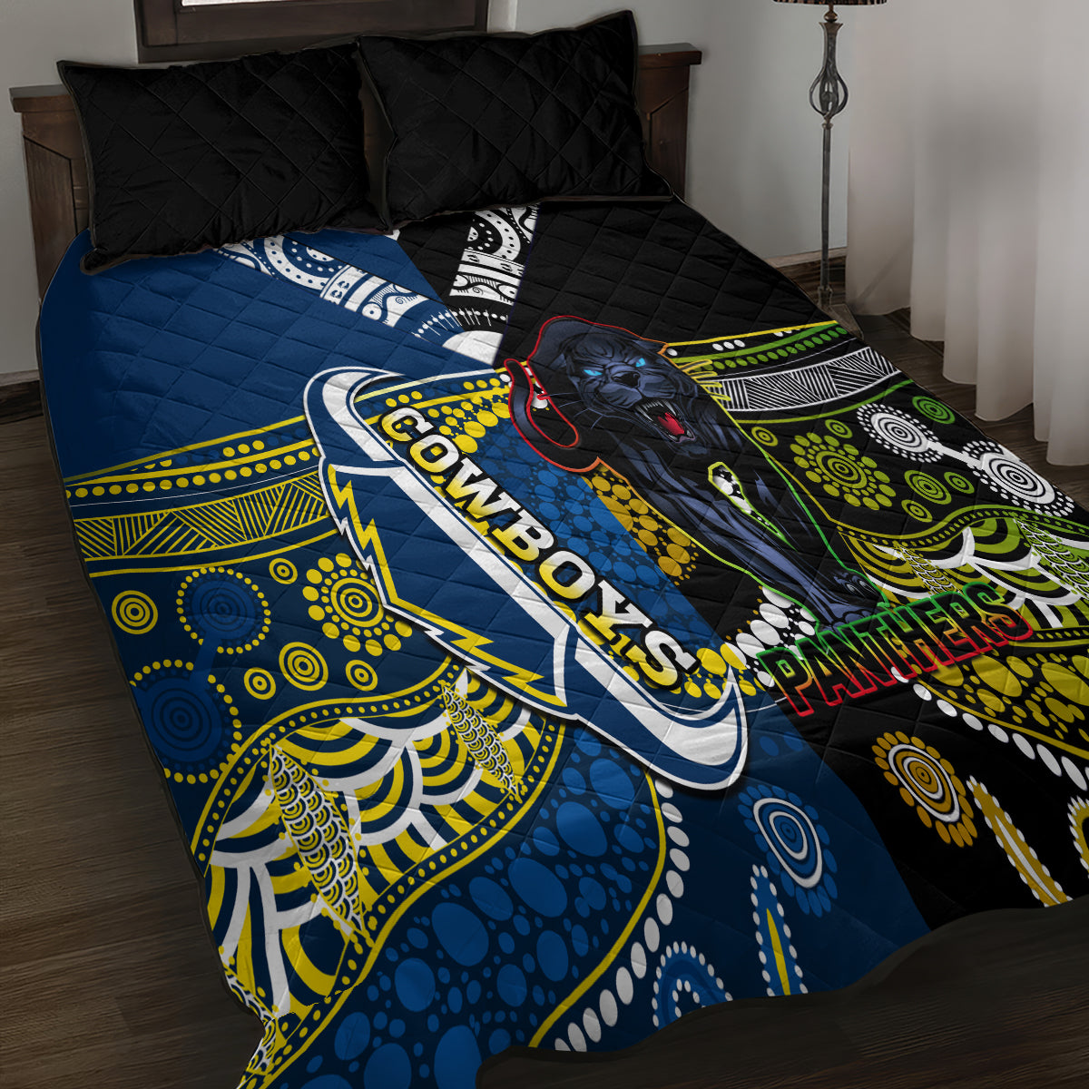 custom-panthers-and-cowboys-rugby-quilt-bed-set-aboriginal-version