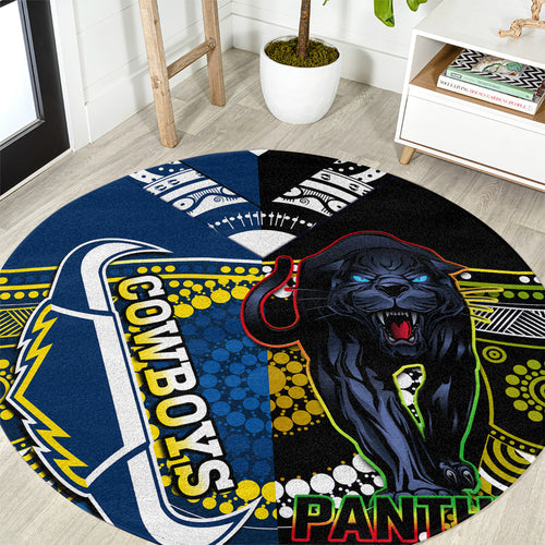 custom-panthers-and-cowboys-rugby-round-carpet-aboriginal-version
