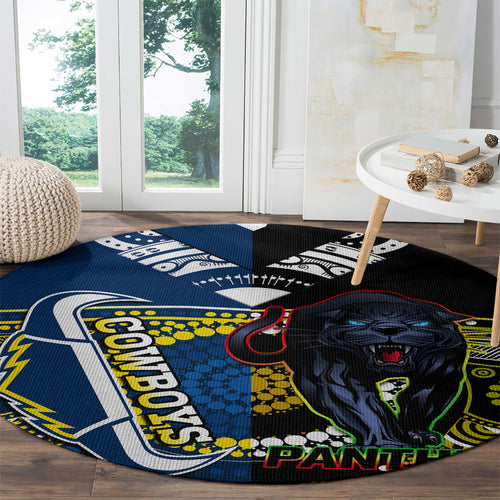 custom-panthers-and-cowboys-rugby-round-carpet-aboriginal-version