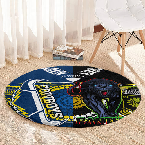 custom-panthers-and-cowboys-rugby-round-carpet-aboriginal-version