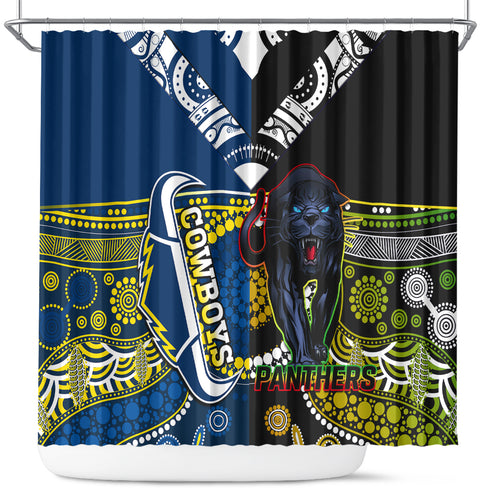 custom-panthers-and-cowboys-rugby-shower-curtain-aboriginal-version