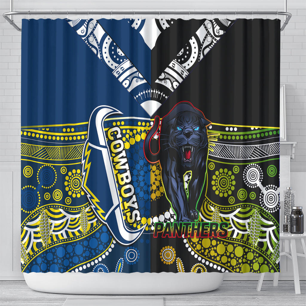 custom-panthers-and-cowboys-rugby-shower-curtain-aboriginal-version