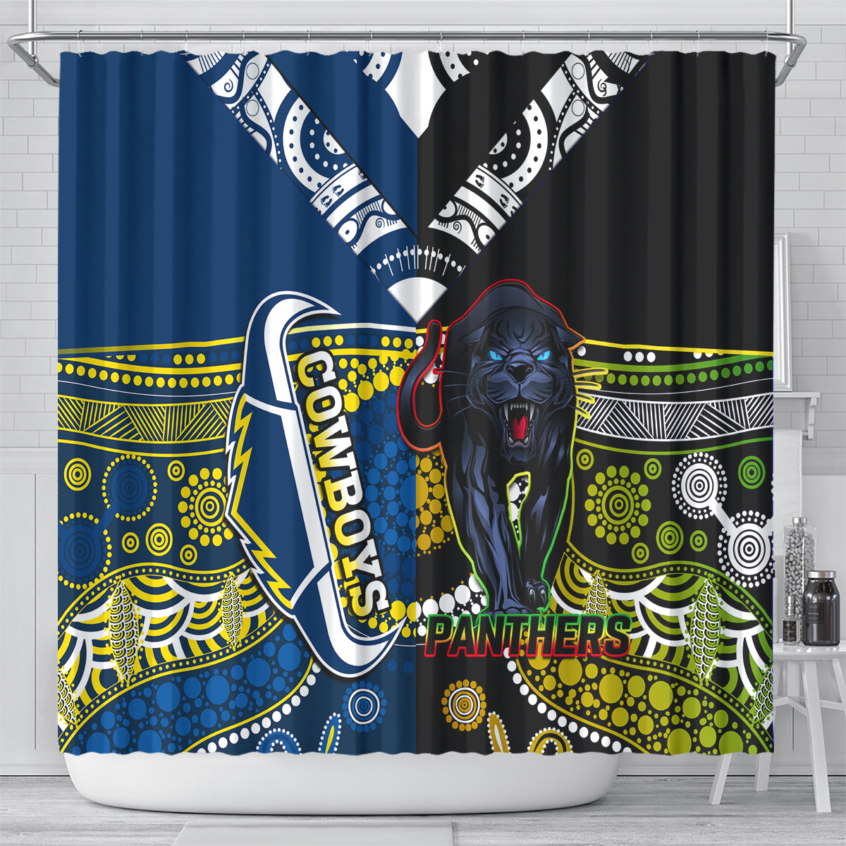 custom-panthers-and-cowboys-rugby-shower-curtain-aboriginal-version