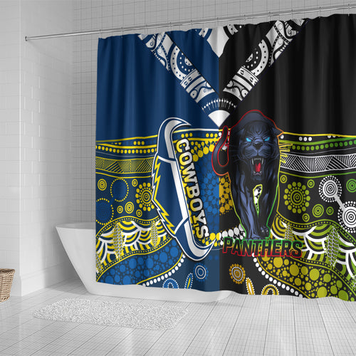 custom-panthers-and-cowboys-rugby-shower-curtain-aboriginal-version