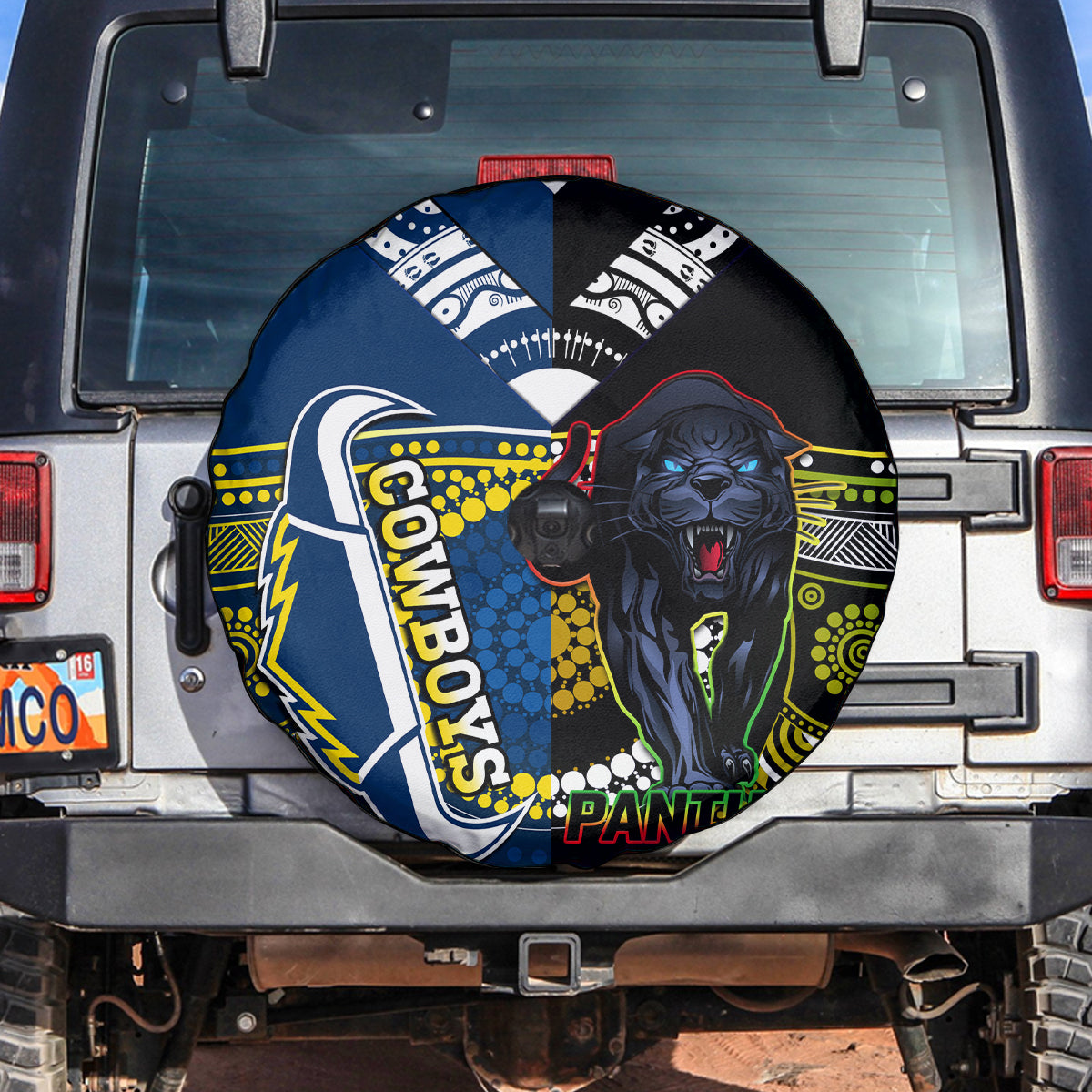 custom-panthers-and-cowboys-rugby-spare-tire-cover-aboriginal-version