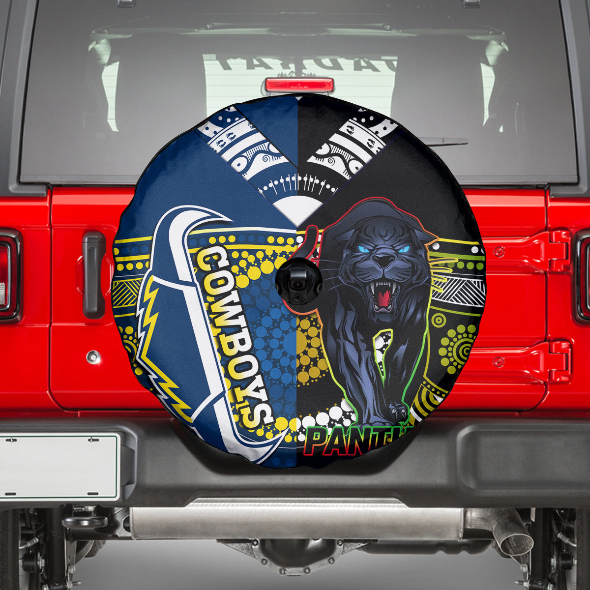 custom-panthers-and-cowboys-rugby-spare-tire-cover-aboriginal-version