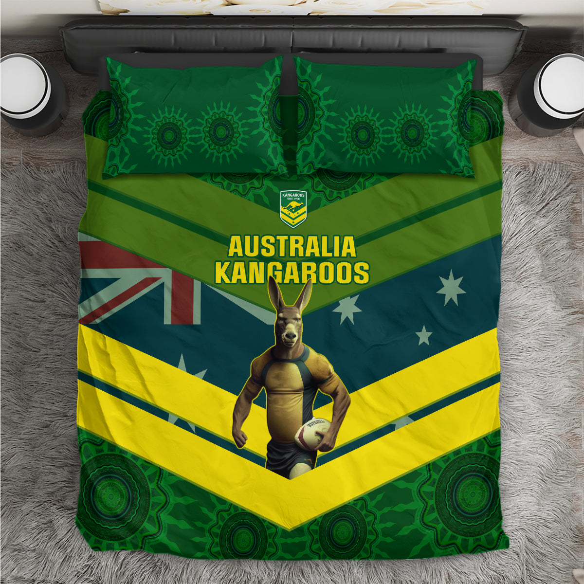 custom-australia-rugby-bedding-set-pacific-2023-go-aussie-kangaroos