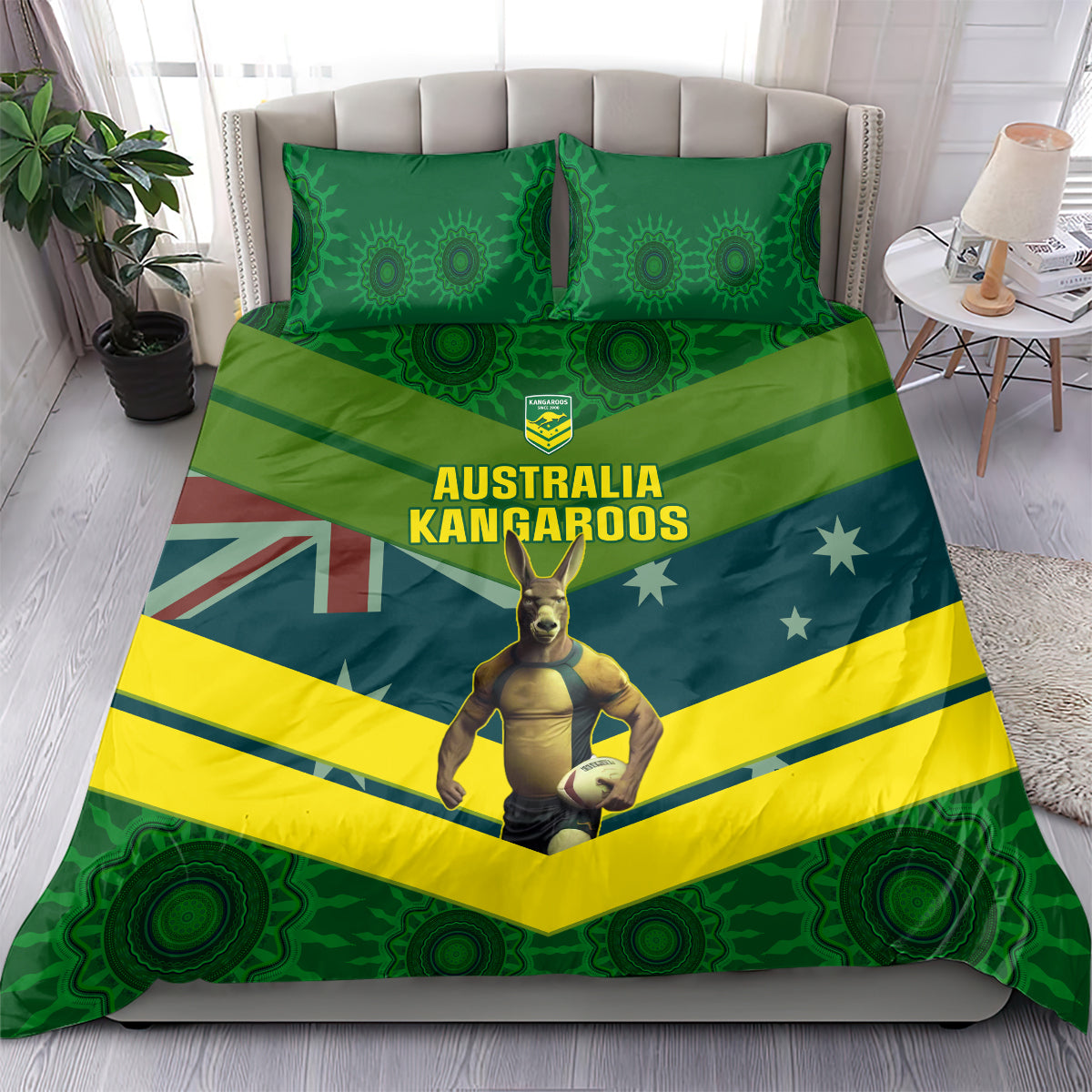 custom-australia-rugby-bedding-set-pacific-2023-go-aussie-kangaroos