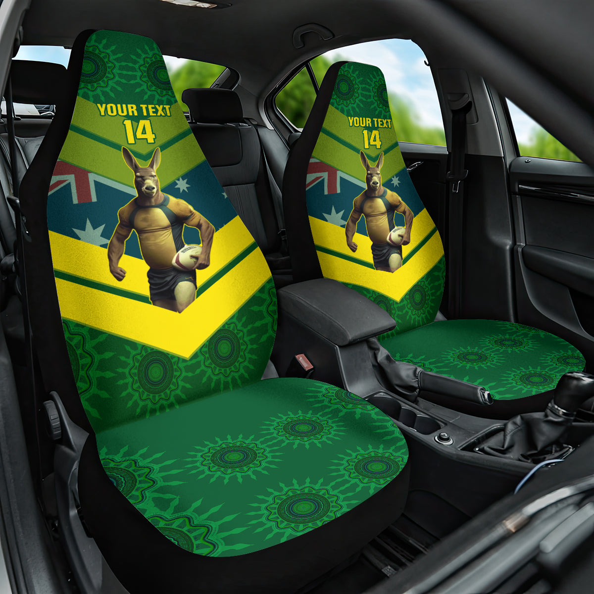 custom-australia-rugby-car-seat-cover-pacific-2023-go-aussie-kangaroos