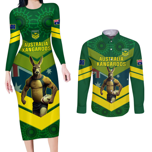 custom-australia-rugby-couples-matching-long-sleeve-bodycon-dress-and-long-sleeve-button-shirts-pacific-2023-go-aussie-kangaroos
