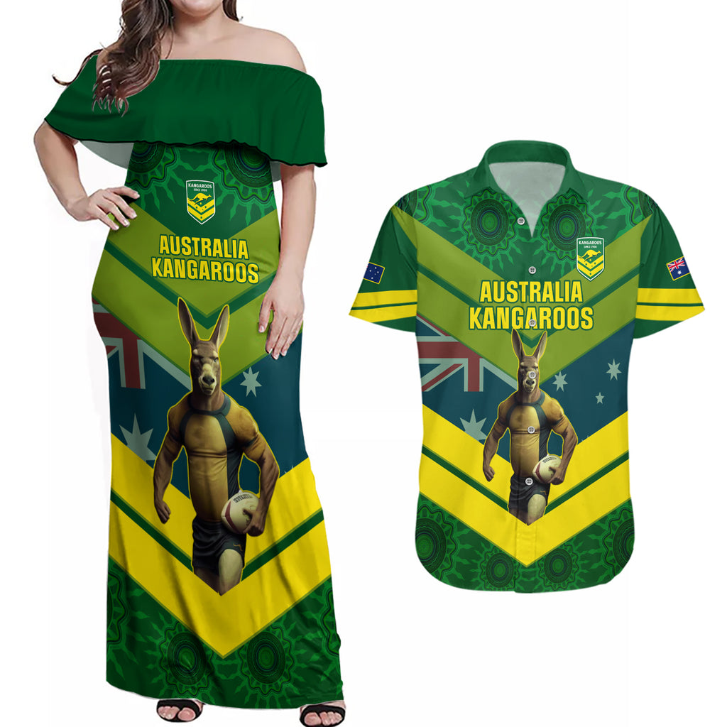custom-australia-rugby-couples-matching-off-shoulder-maxi-dress-and-hawaiian-shirt-pacific-2023-go-aussie-kangaroos