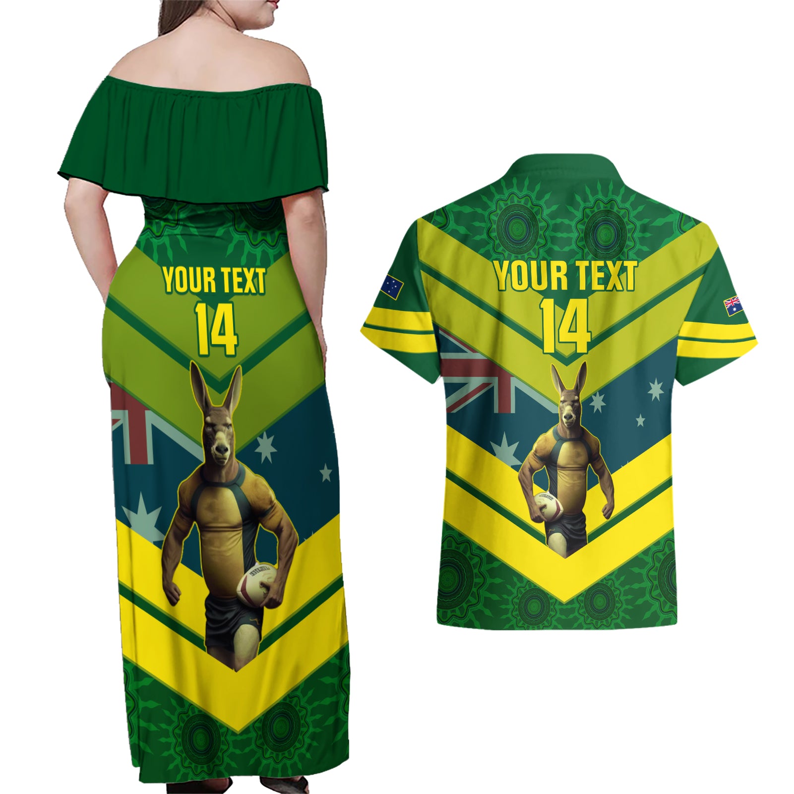 custom-australia-rugby-couples-matching-off-shoulder-maxi-dress-and-hawaiian-shirt-pacific-2023-go-aussie-kangaroos