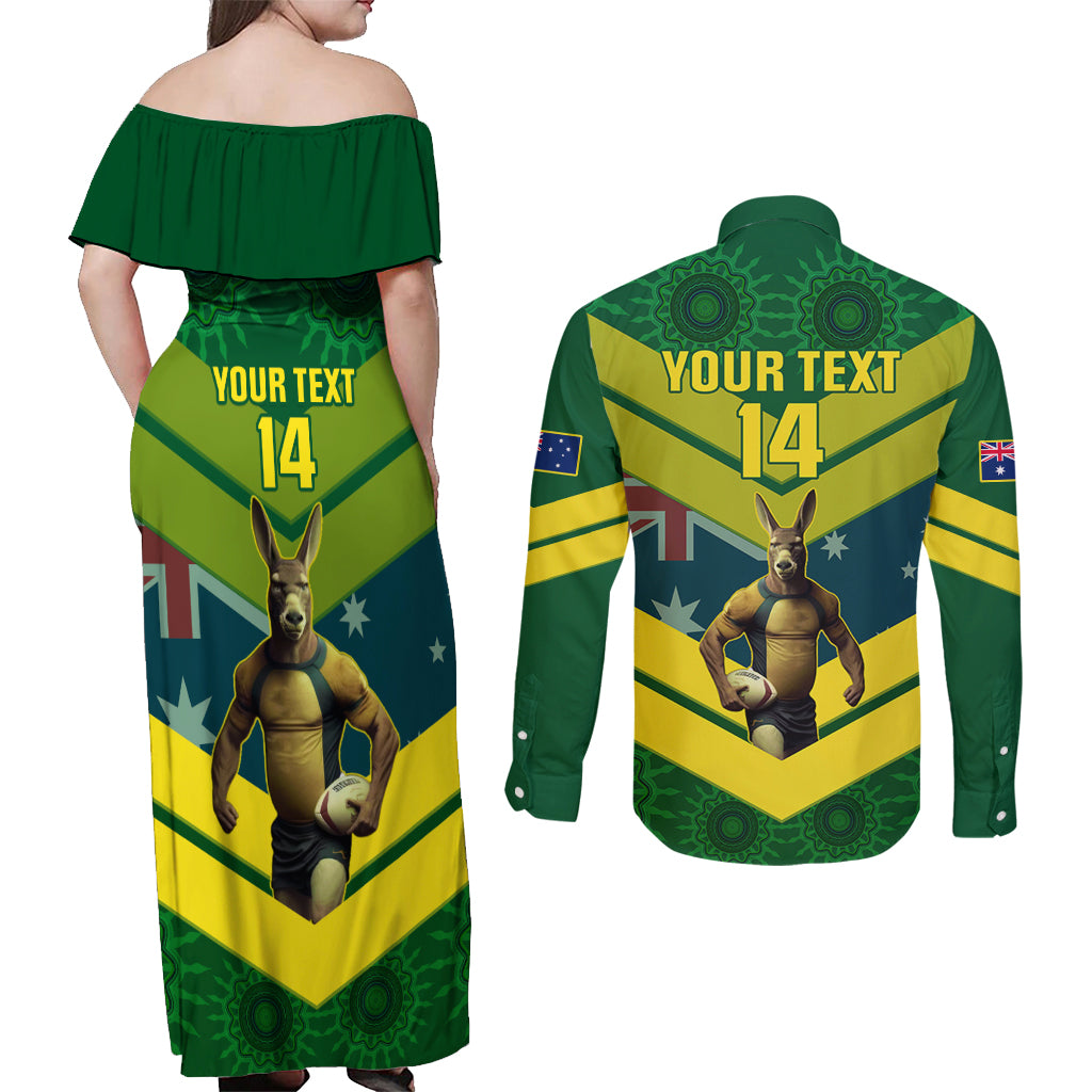 custom-australia-rugby-couples-matching-off-shoulder-maxi-dress-and-long-sleeve-button-shirts-pacific-2023-go-aussie-kangaroos
