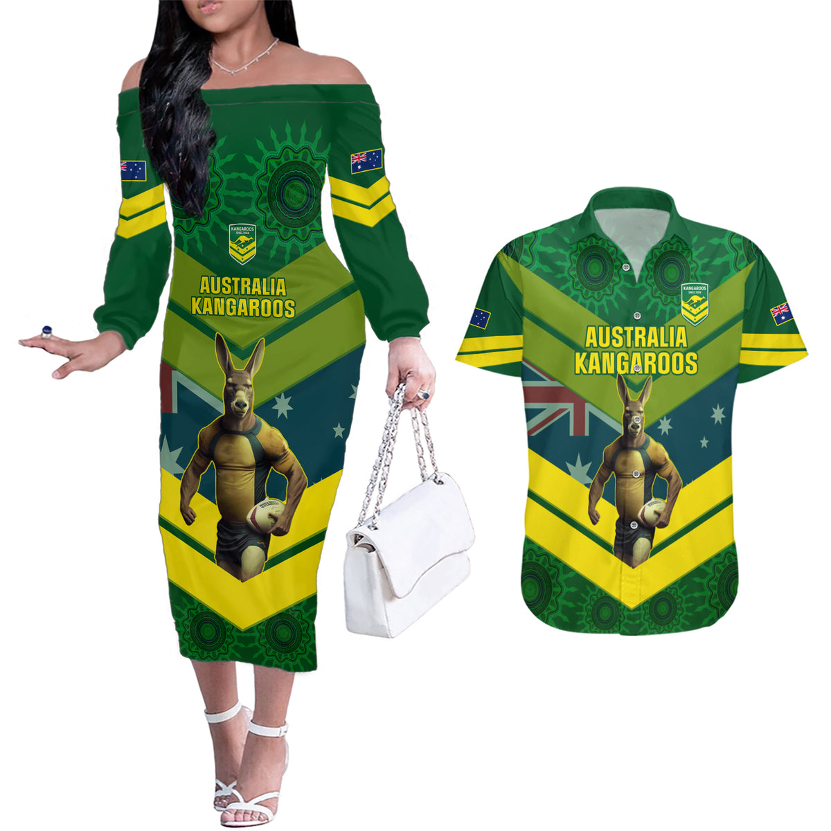 custom-australia-rugby-couples-matching-off-the-shoulder-long-sleeve-dress-and-hawaiian-shirt-pacific-2023-go-aussie-kangaroos