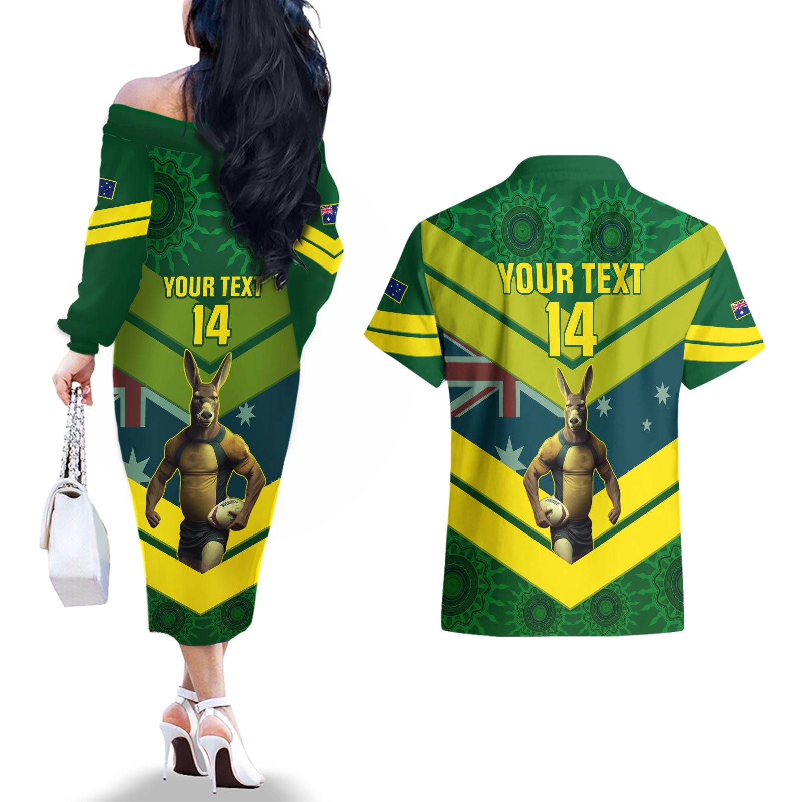 custom-australia-rugby-couples-matching-off-the-shoulder-long-sleeve-dress-and-hawaiian-shirt-pacific-2023-go-aussie-kangaroos