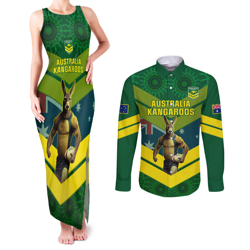 custom-australia-rugby-couples-matching-tank-maxi-dress-and-long-sleeve-button-shirts-pacific-2023-go-aussie-kangaroos