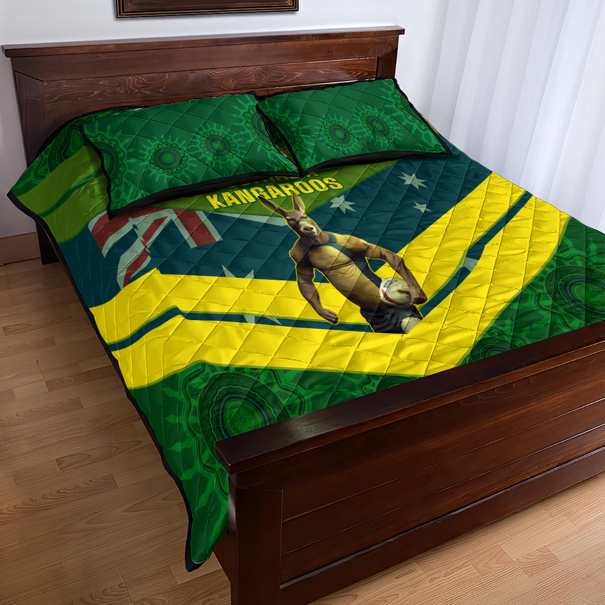 custom-australia-rugby-quilt-bed-set-pacific-2023-go-aussie-kangaroos
