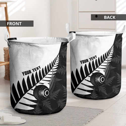 New Zealand Lawn Bowls Custom Laundry Basket Aotearoa Silver Fern - Aussie Hoodie