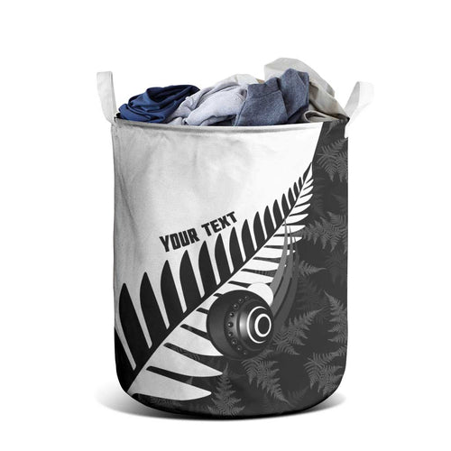 New Zealand Lawn Bowls Custom Laundry Basket Aotearoa Silver Fern - Aussie Hoodie
