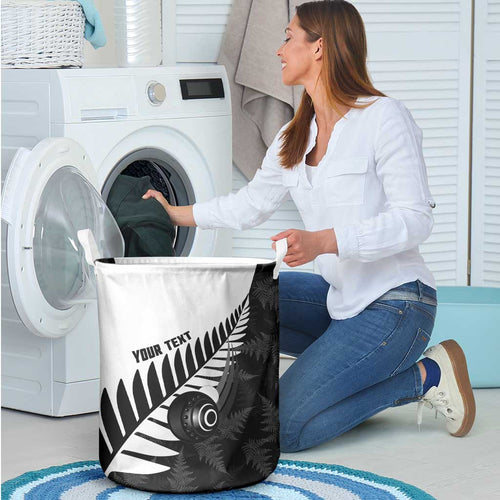 New Zealand Lawn Bowls Custom Laundry Basket Aotearoa Silver Fern - Aussie Hoodie