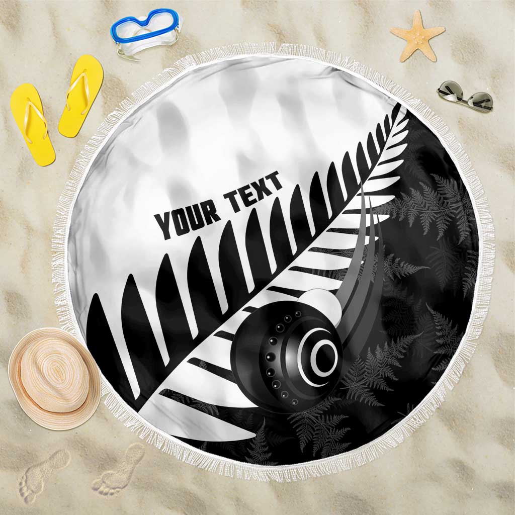 New Zealand Lawn Bowls Custom Beach Blanket Aotearoa Silver Fern - Aussie Hoodie