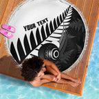 New Zealand Lawn Bowls Custom Beach Blanket Aotearoa Silver Fern - Aussie Hoodie