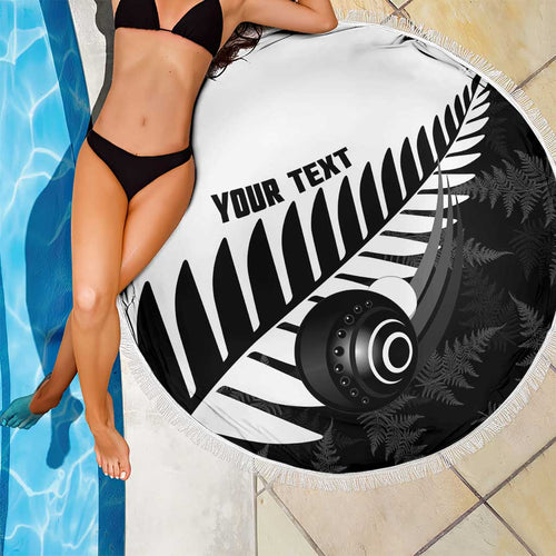 New Zealand Lawn Bowls Custom Beach Blanket Aotearoa Silver Fern - Aussie Hoodie