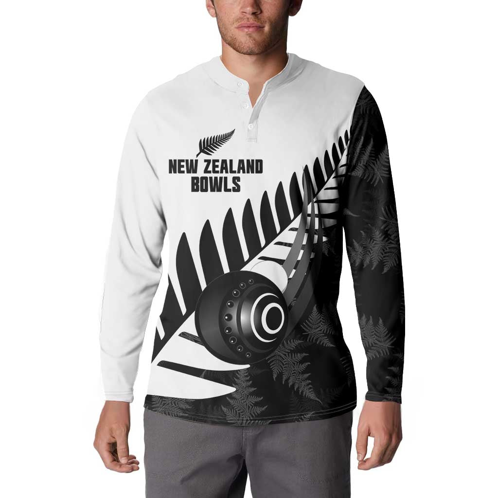 New Zealand Lawn Bowls Custom Button Sweatshirt Aotearoa Silver Fern - Aussie Hoodie