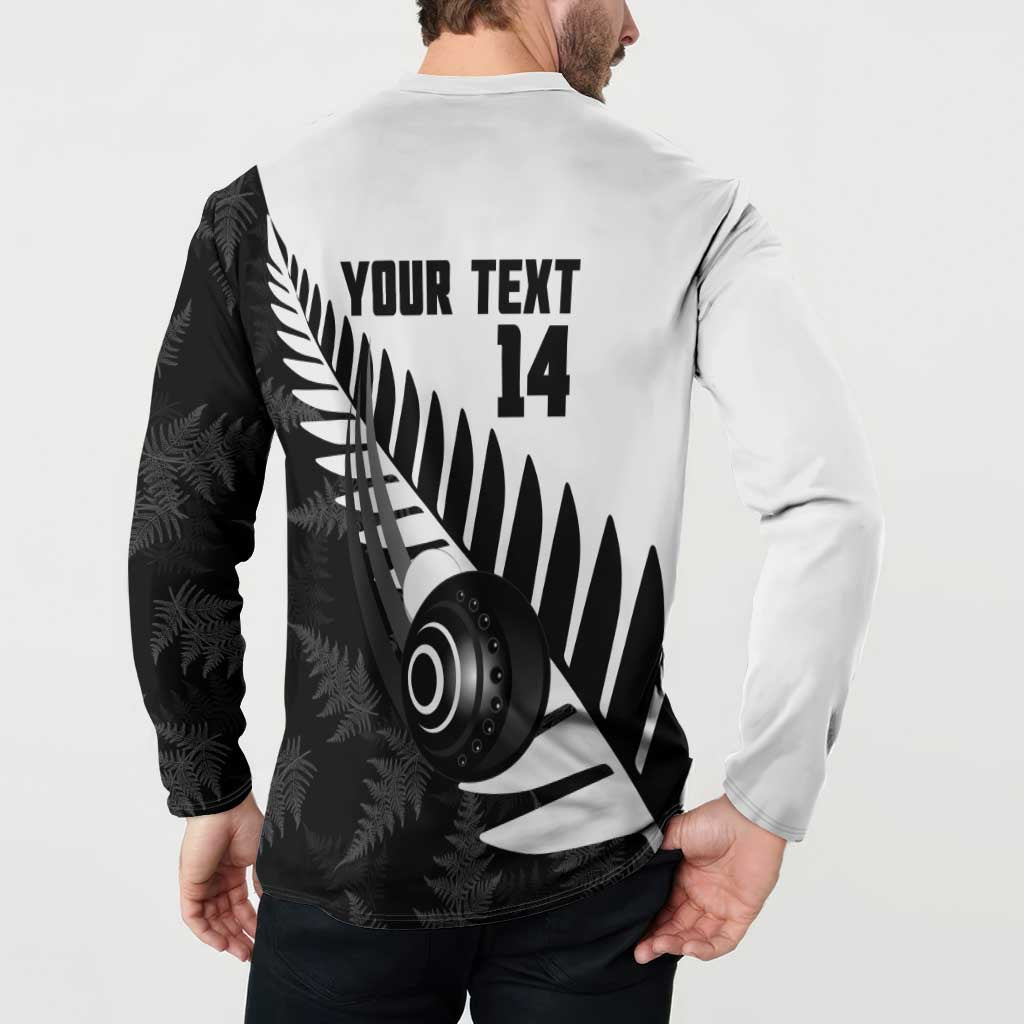 New Zealand Lawn Bowls Custom Button Sweatshirt Aotearoa Silver Fern - Aussie Hoodie